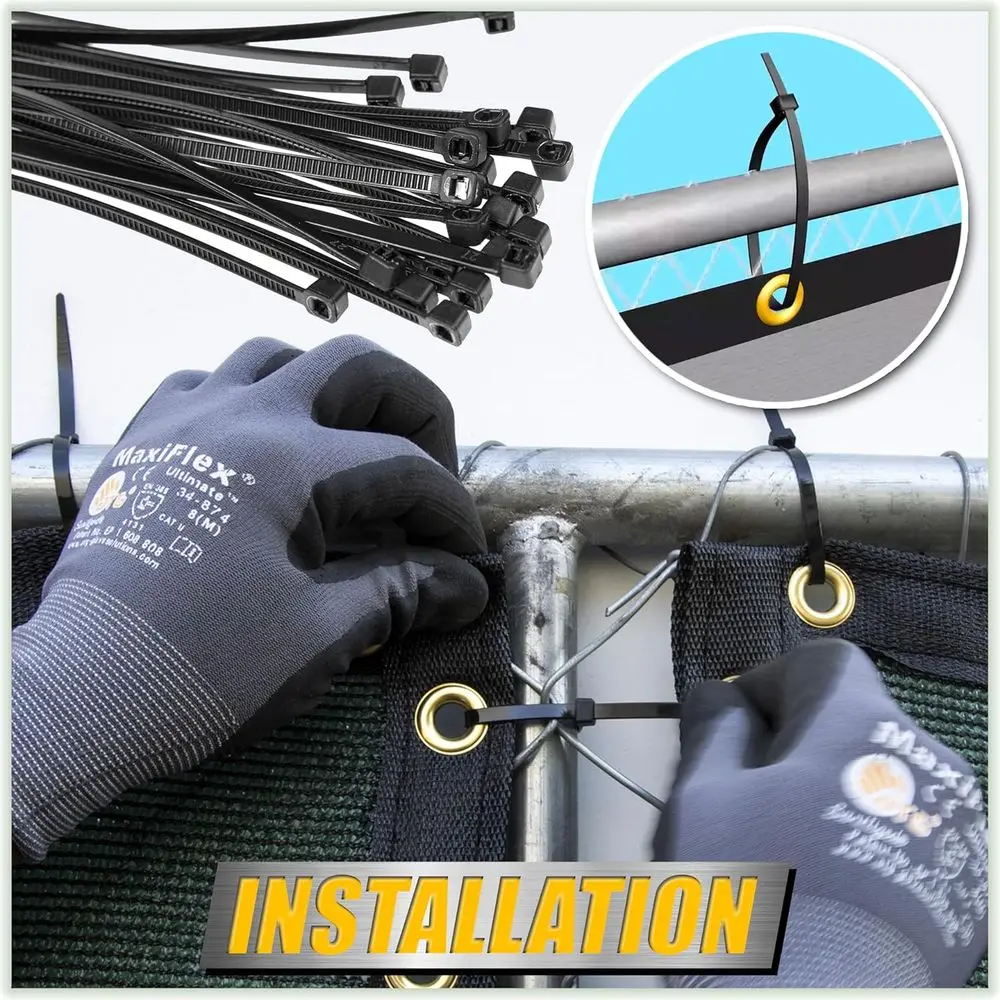 Черный экран для ограждения коммерческого класса 170 GSM с сетчатой тканью для тента, кабелем и застежками-молнией в комплекте, доступны нестандартные размеры