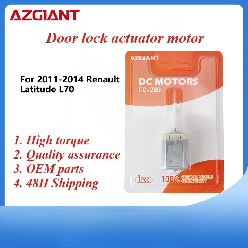 

For 2011-2014 Renault Latitude L70 AZGIANT Car door lock motor high rpm Copper Carbon Brush Replacement Parts FC-280SC-20150 OEM