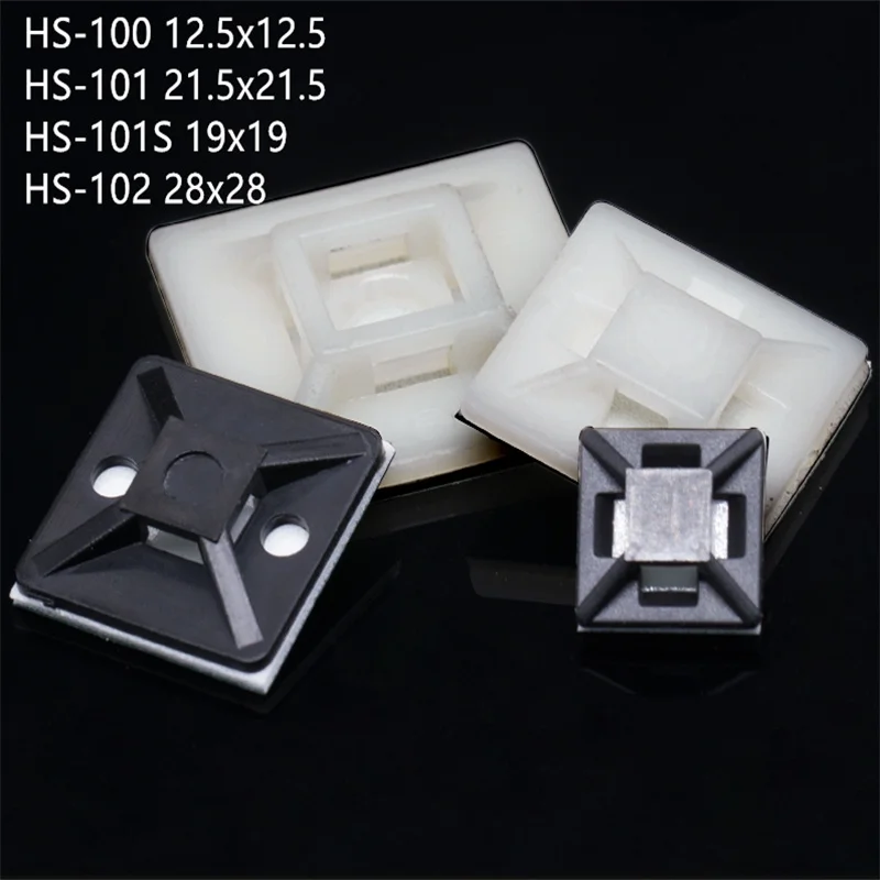 HS Self Adhesive Cable Tie Bases Mount Strong Glue Wire Wall Holder Car Fixing Seat Clips Suction Position Sucker