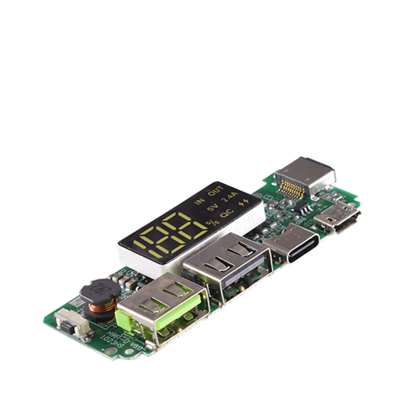 リチウム電池充電器ボード回路保護,携帯電話パワーバンク,デュアルUSB,Cタイプ,18650, 5v,2.4a