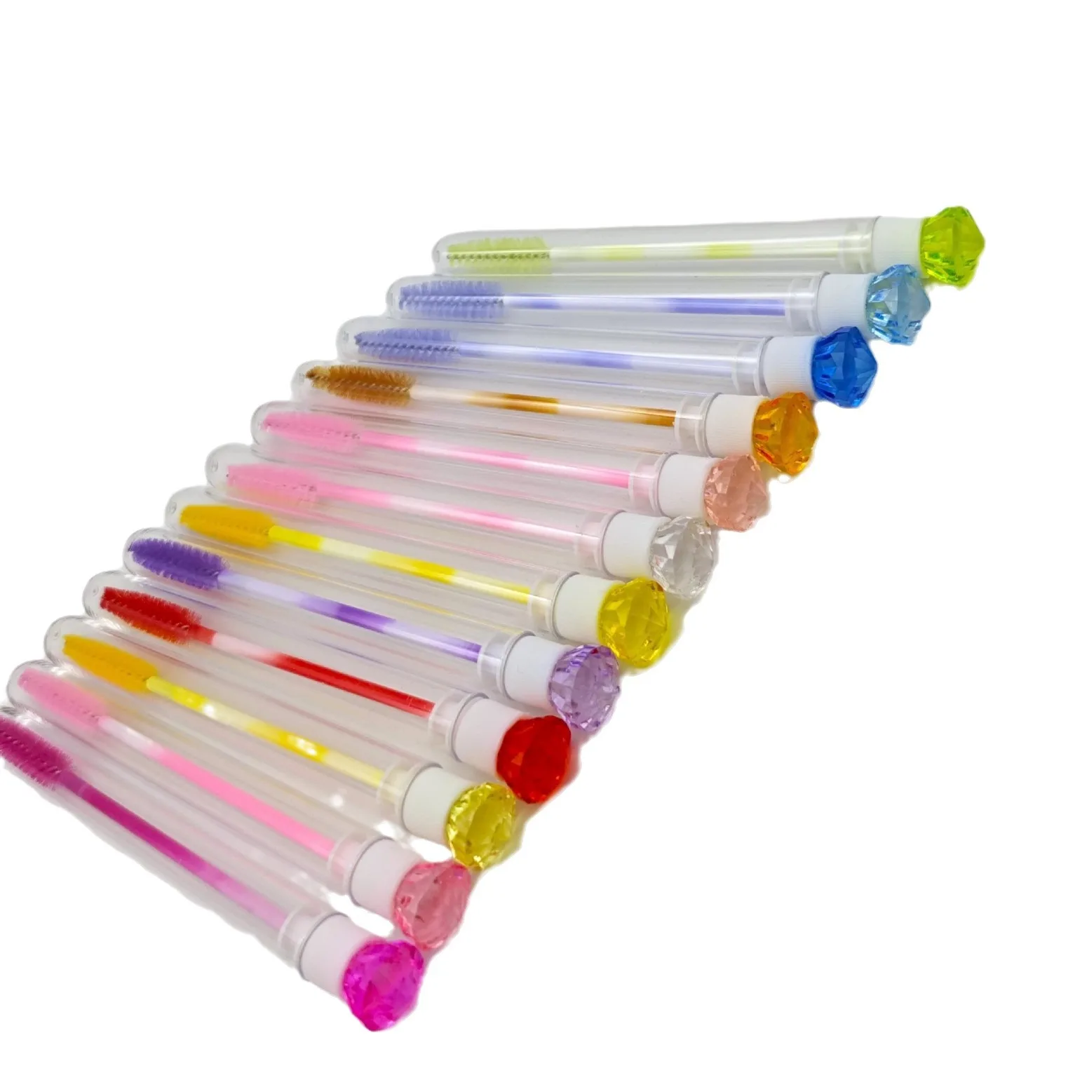 도매 스타 키체인 재사용 가능한 마스카라 브러시 튜브, 큰 다이아몬드가 있는 먼지 방지 마스카라 완드, 스타 키링 메이크업 빗