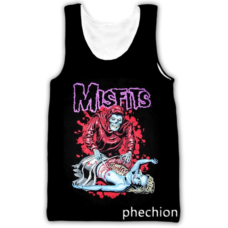 phechion New Fashion Men/Women Misfits 3D Print Sleeveless Vest Streetwear Men Loose Sporting Tank Top A267