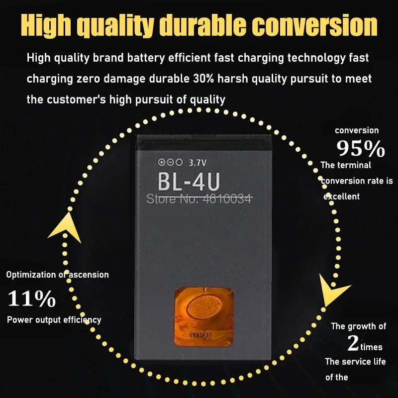 عالية الجودة BL-4U BL4U BL 4U1000mAh ليثيوم بوليمر بطارية الهاتف لنوكيا 3120c 5250 206 515 5330 5530XM إكسبريس ميوزيك 5730 6212c