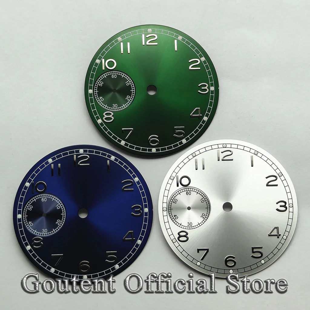 Goutent 37 mm grün leuchtendes, aseptisches Zifferblatt mit einer Dicke von 0,4 mm, geeignet für ETA 6497 ST36 Sportuhr-Zubehör