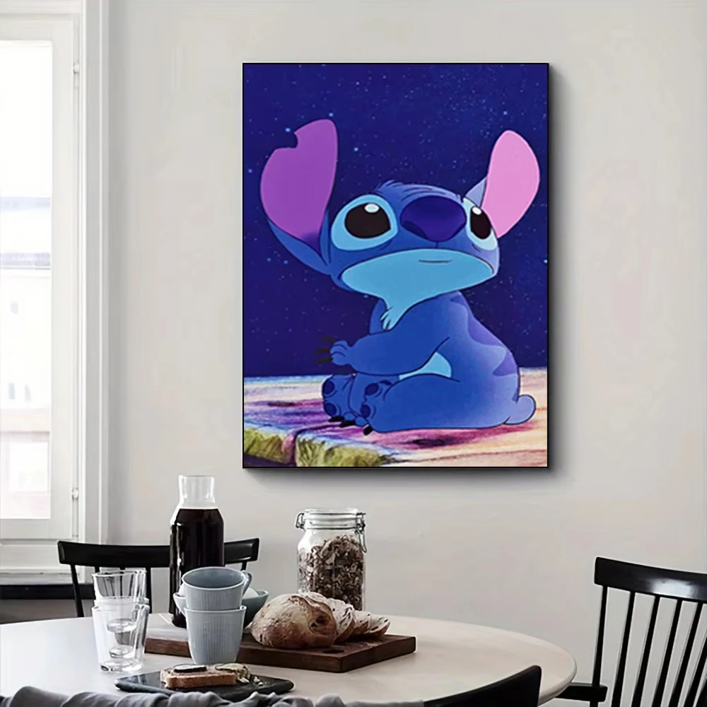 مينيسو ديزني غرزة شخصيات كرتونية Crt الملصقات غرفة المعيشة الديكور النمط الاسكندنافي غرفة الأطفال قماش HD الطباعة #5