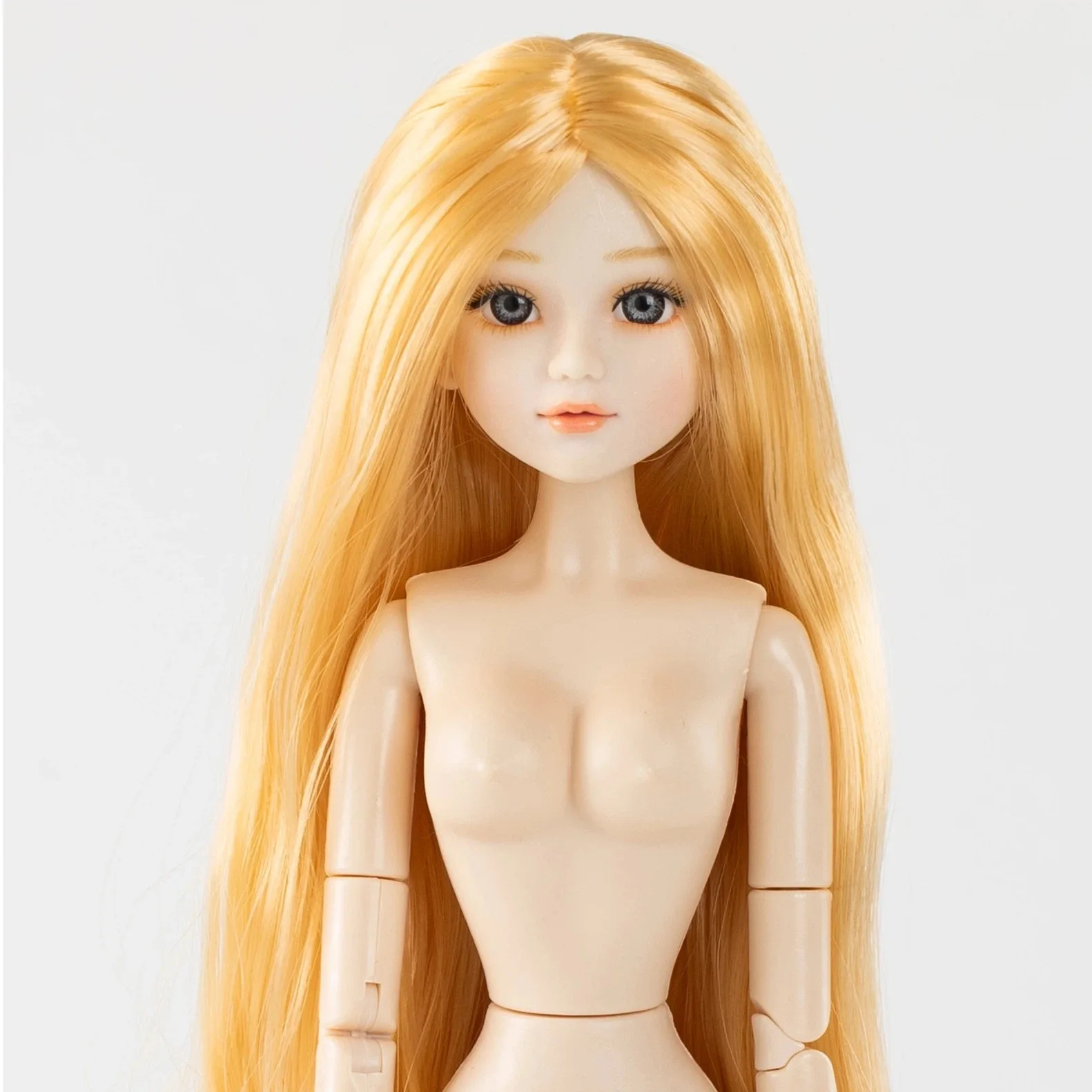 30cm Supermodel Doll Head Accessories Realistic 3D Glass Eyes Cute Smiling Lips DIY Sweet Practice Make-up Head+Body Babi Toy