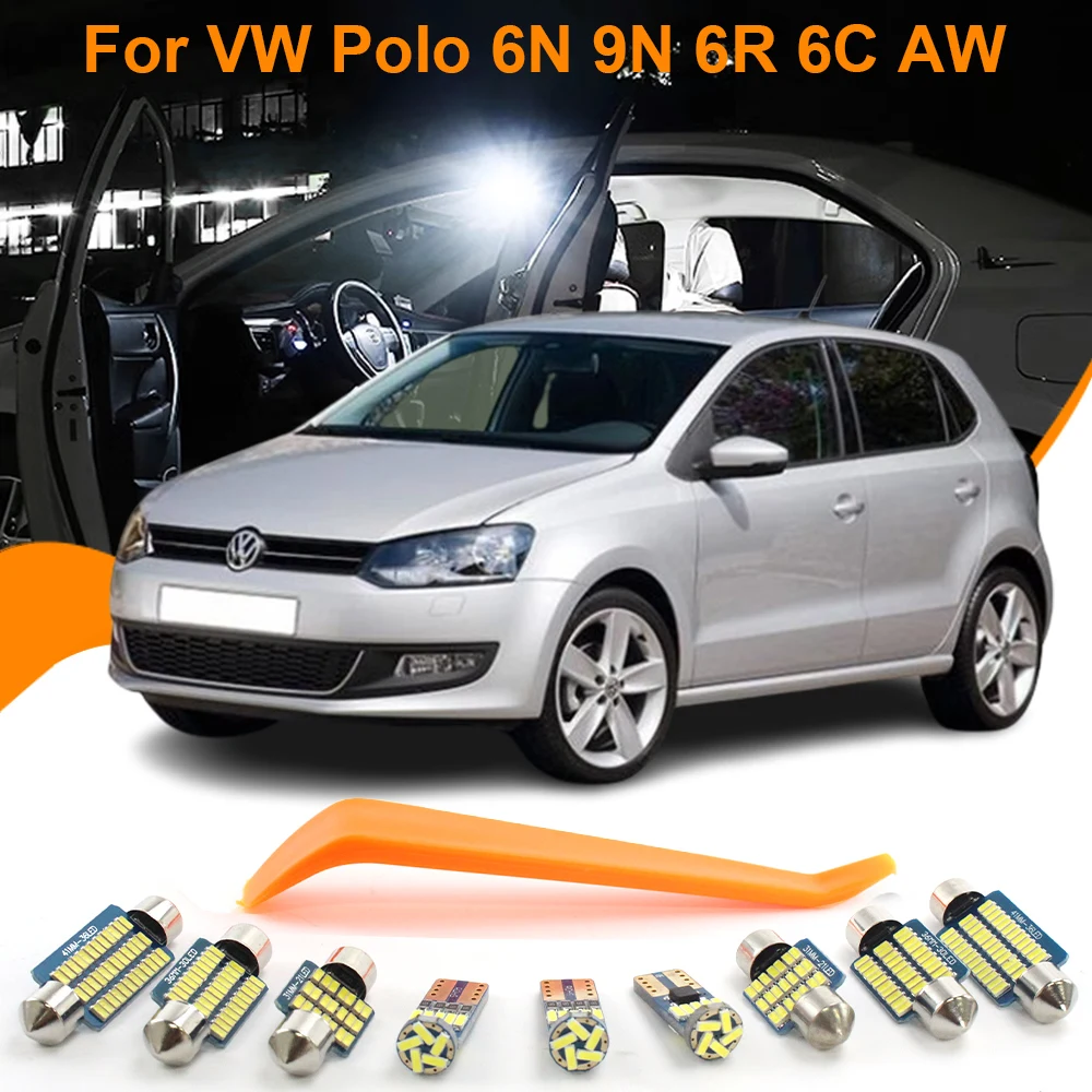 Car LED Interior Light Canbus For VW Volkswagen Polo 6R 6N 9N3 9N 1995-2023 Accessories Reading Dome Trunk Lamps Footwell Lights