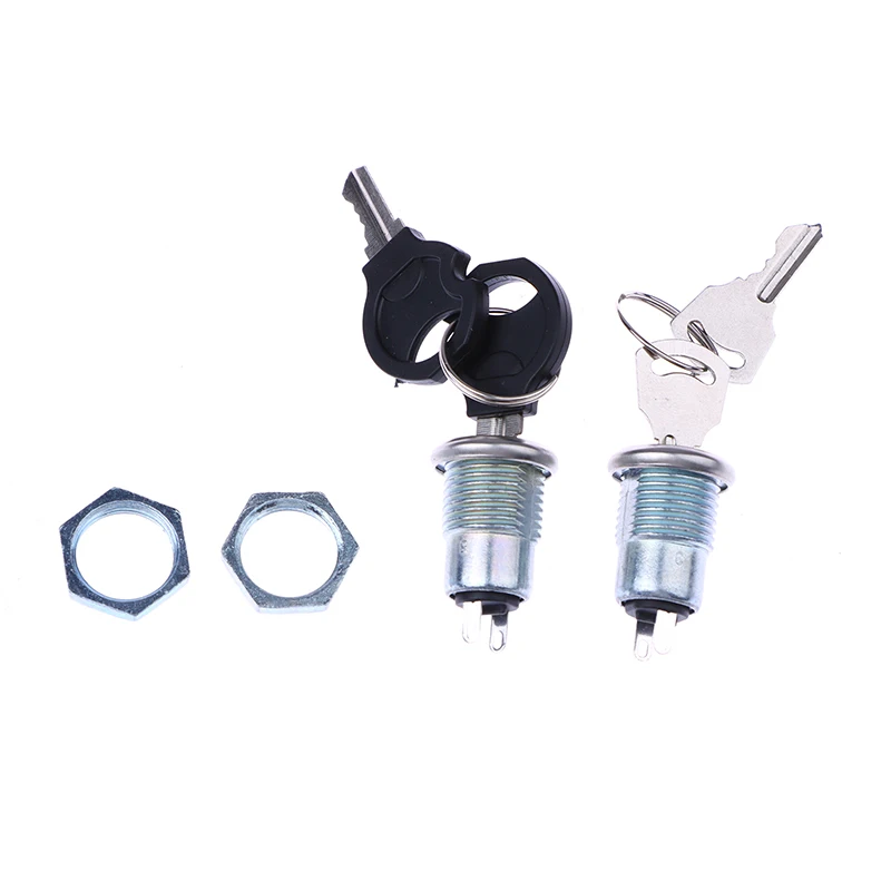 1 Set Phone Lock Security Power Switch S1203 2PIN 2 Keys 12mm Stainless Steel Electronic Key Switch ON OFF Lock Switch