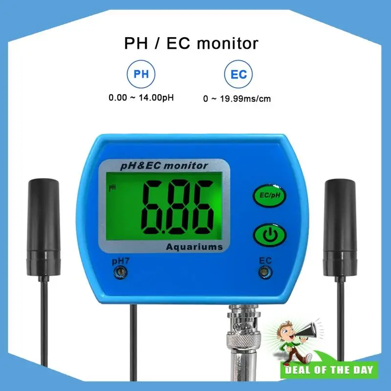 24-Hour Delivery Water Quality Analysis Instruments PH /EC Monitor Meter Acidometer PH Tester EU Plug