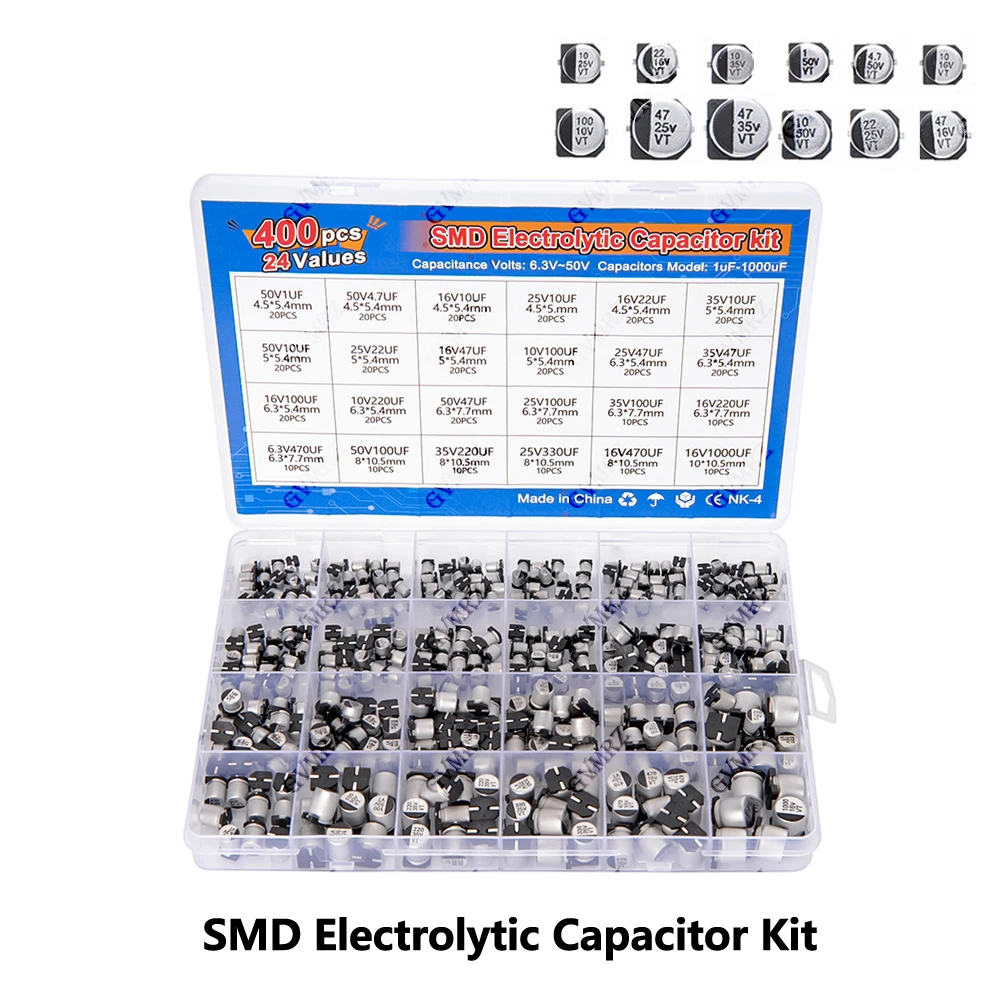 kit-de-capacitores-eletroliticos-smd-com-400-pecas-e-24-valores-1uf-1000uf-63v-50v-para-projetos-eletronicos-63v-1uf