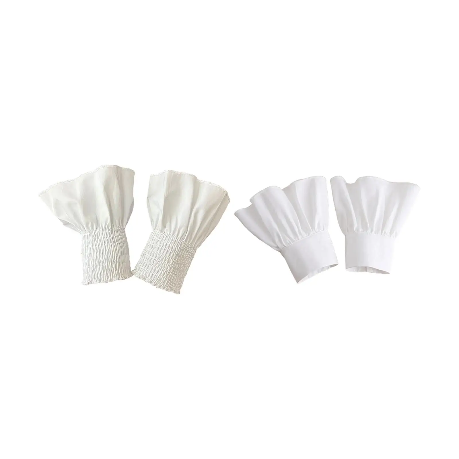 Elegant White Chiffon Ruffle Cuffs Fake Sleeves Flared Bell Wrist Cuffs for Women Fashion Layering