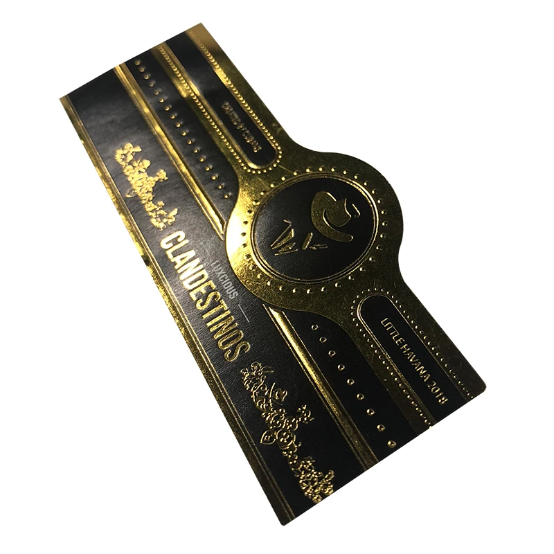 Custom. Custom Printed luxury cigar label bands hot stamping embossed logo cigar band ring