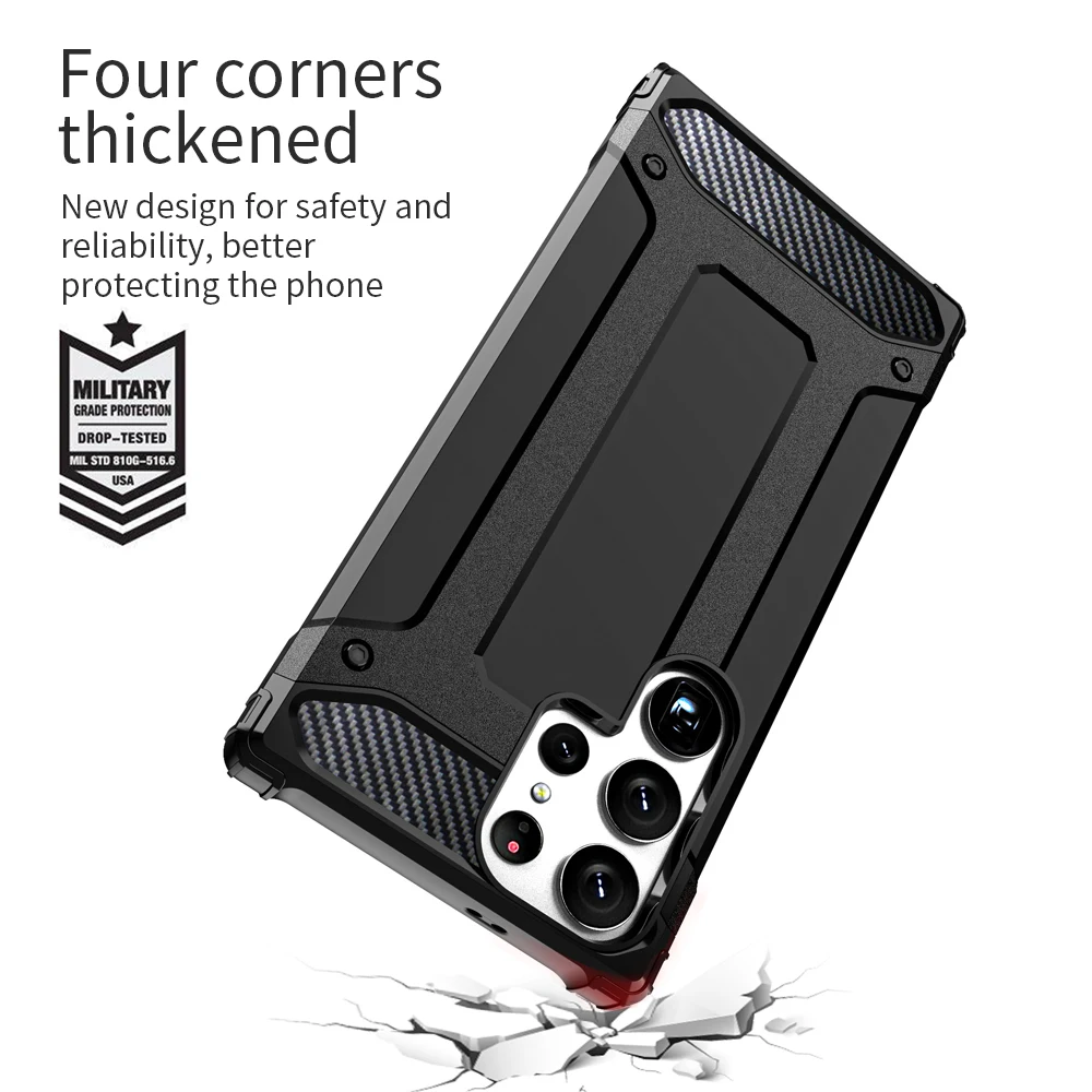 Military Rugged Armor Case For Samsung Galaxy S22 S21 Plus Note 20 Ultra S20 FE A73 A53 A33 A12 5G Shockproof Back Cover