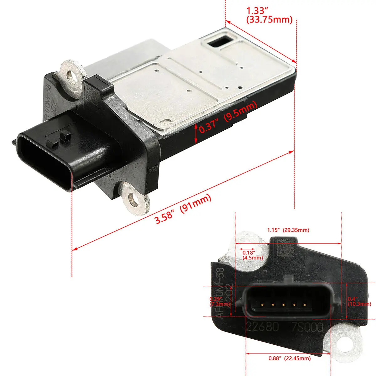 Датчик массового расхода воздуха MAF 22680-7S000, подходит для Suzuki Infiniti Nissan Altima 226807S000 AFH70M-38 13800-66J00, бесплатная доставка