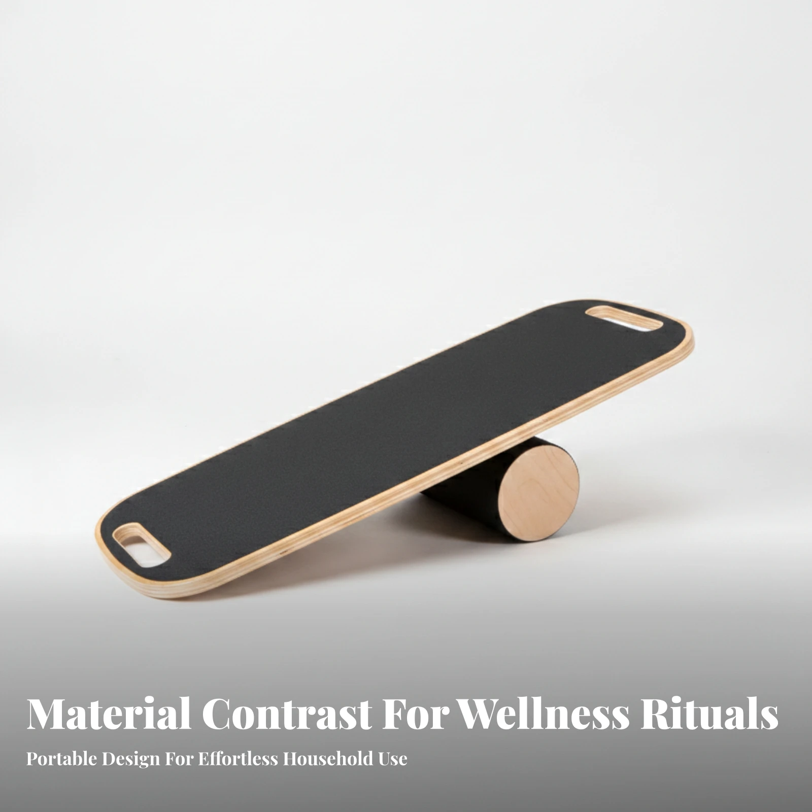Balance Board with Roller Portable Wooden Balance Board Sports Equipment Compact Stable for Athletes, Core Conditioning