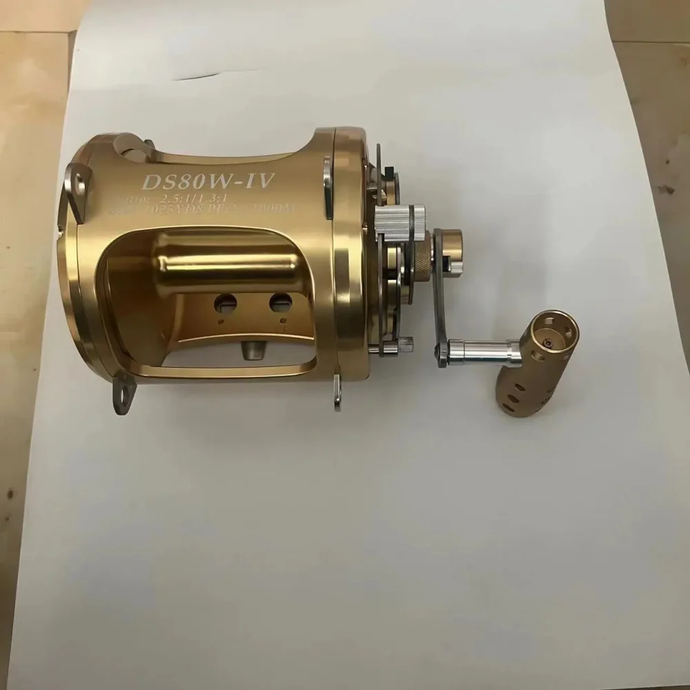 Hochleistungs-CNC-Angelrolle mit 2 Geschwindigkeiten und 130 LB maximaler Bremskraft für Salzwasser-Trolling und Jigging, ideal für Riesen-Thunfisch und Marlin, 80W 130W – Detail 13