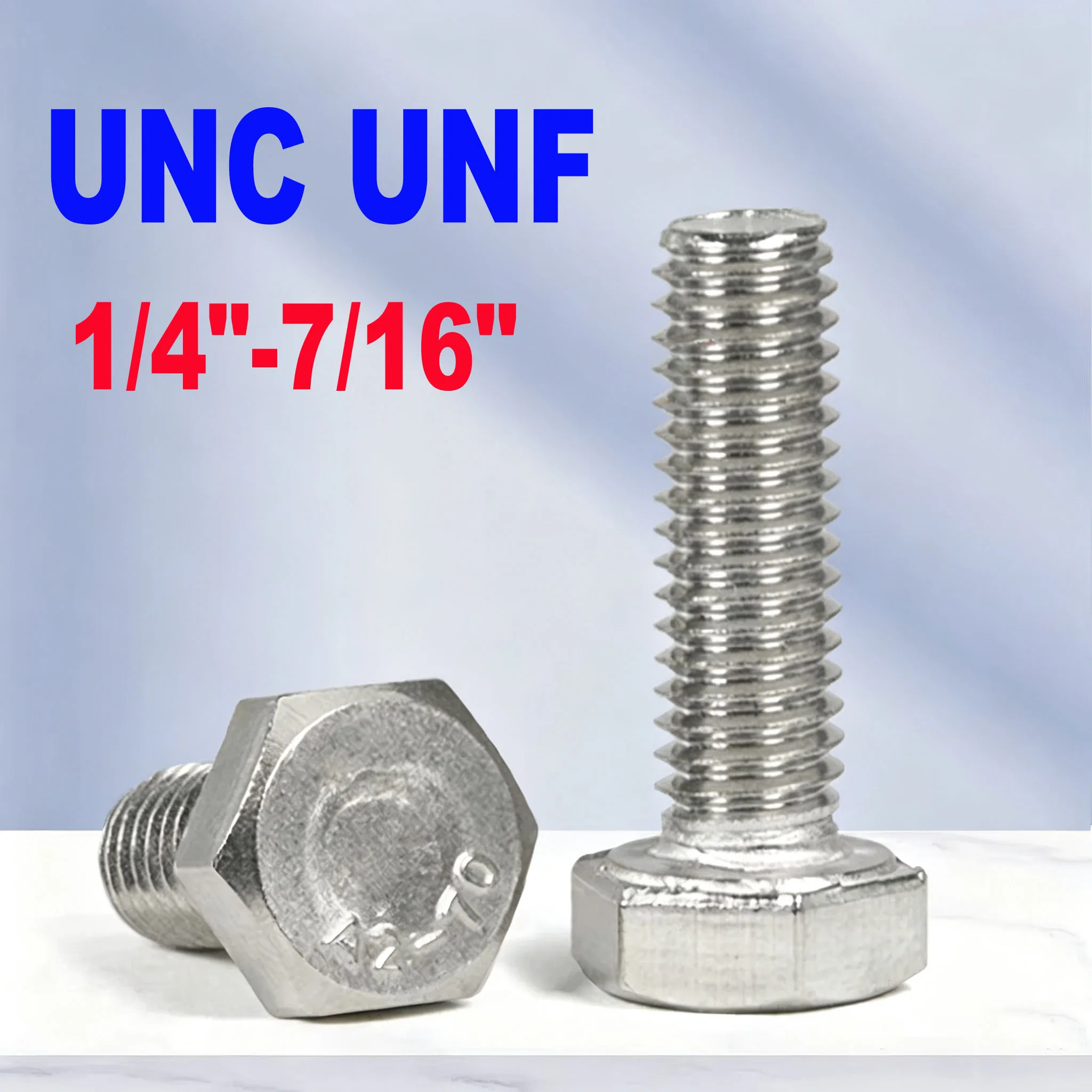 SUS304 A2 Stainless Steel DIN933 Hex Bolts 1/4