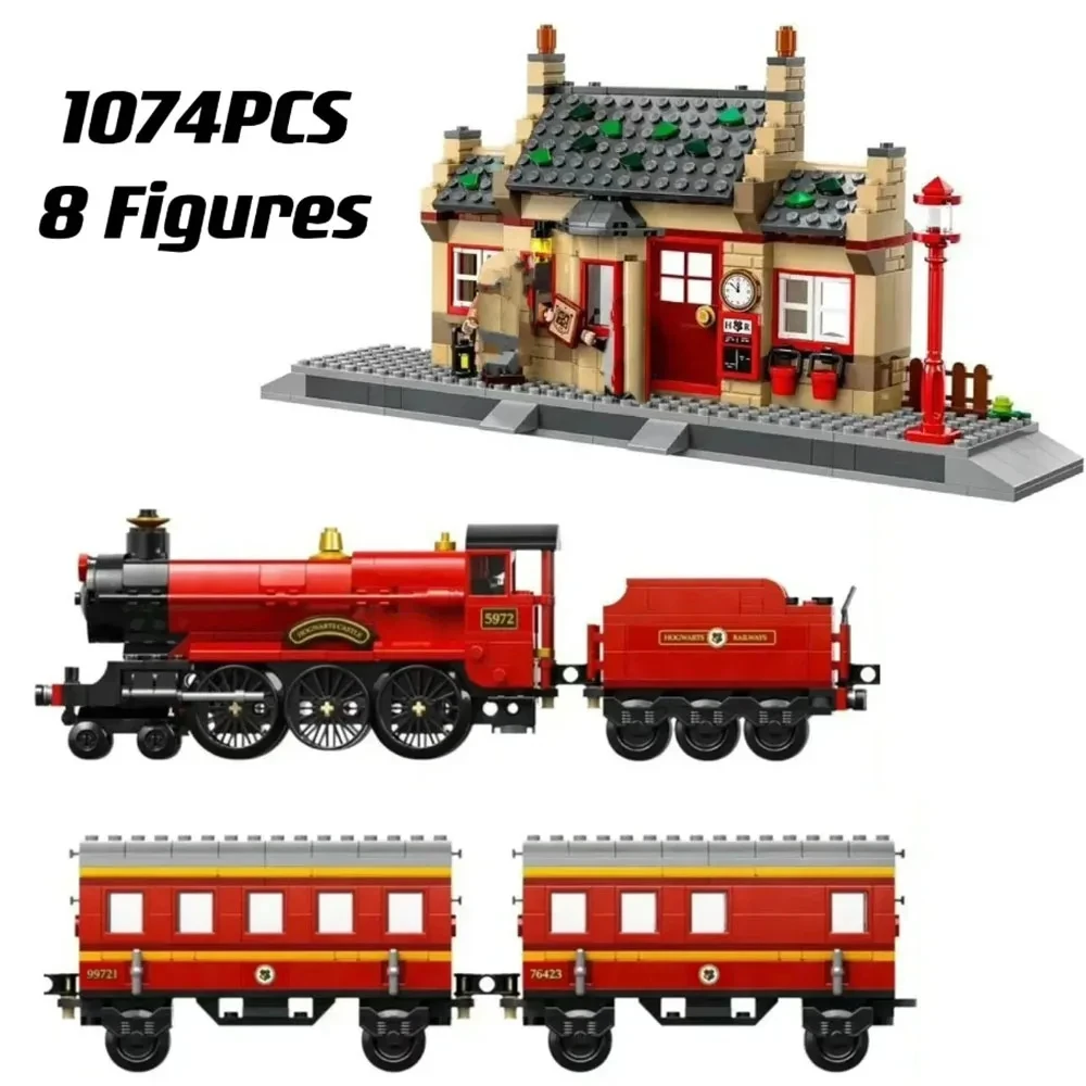 1074PCS MOC Creative Magic Express Train Station Building Blocks Building Blocks Model Toys Christmas Birthday Gifts