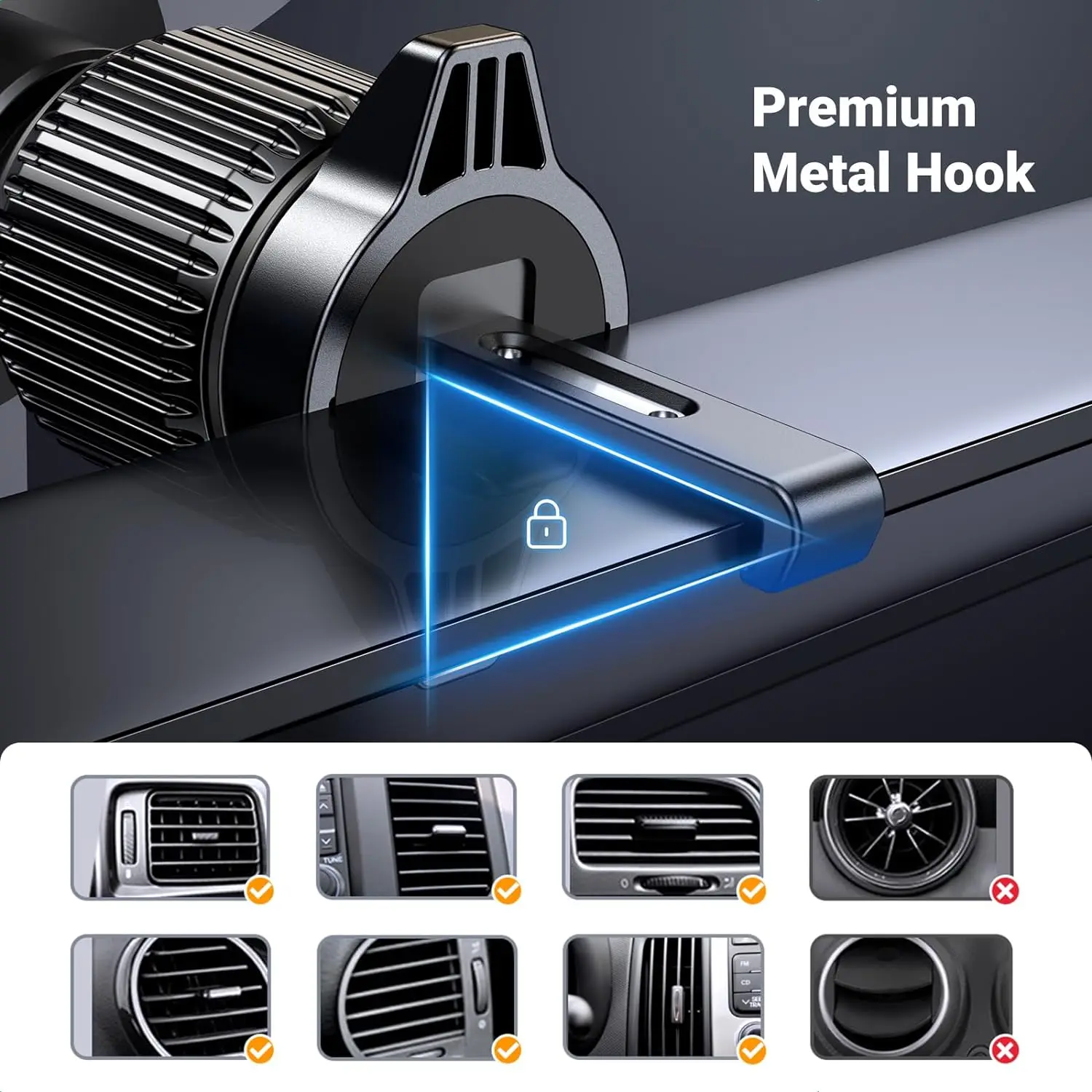 UGREEN Soporte para teléfono para automóvil Soporte para teléfono con ventilación que nunca bloquea el soporte para teléfono celular con clip para salida de aire