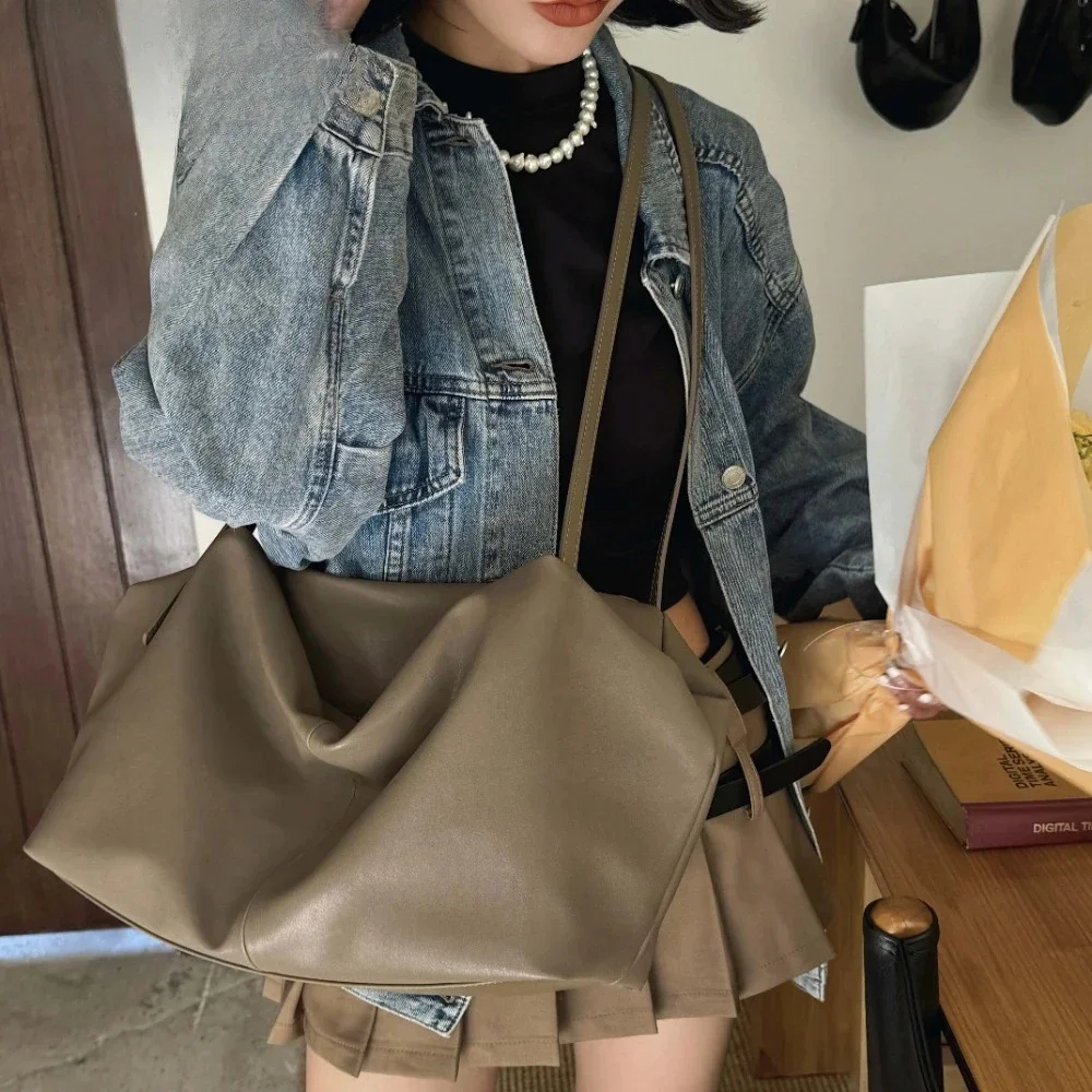 Motingsome Hobos Bag Woman Genuine Leather Handbag 2025 New Luxury Natural Cowhide Purses Large-capacity Niche Messenger Bags