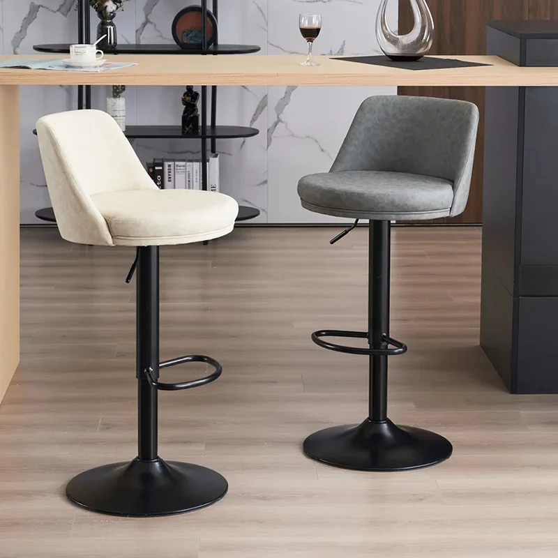 Bar Chairs Adjustable Rotating Backrests Modern Simple Luxurious Fashionable Home Style Bar Chairs Iron High Legged Chairs