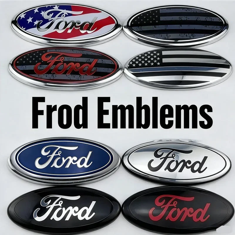 

ABS Car Hood Trunk Logo Badge Emblem For Ford Fiesta Ranger Focus Explorer Fusion F150 Escape Edge Mondeo Smax Decals Decoration