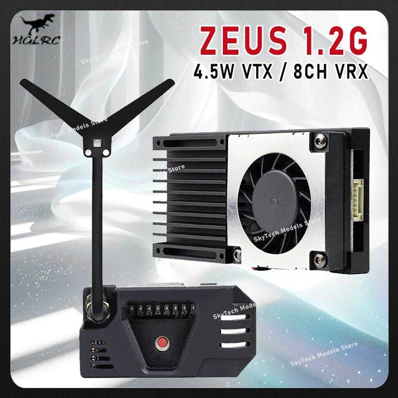 

HGLRC ZEUS 1.2G VTX 4.5W 8CH 2-8S - 25mW/800mW Switchable VRX for Long Range FPV Systems