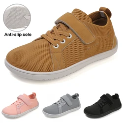 Zapatos descalzos de pie ancho para niños y niñas, zapatillas minimalistas para niños, zapatos de apertura natural, zapatos para caminar para niños pequeños y grandes