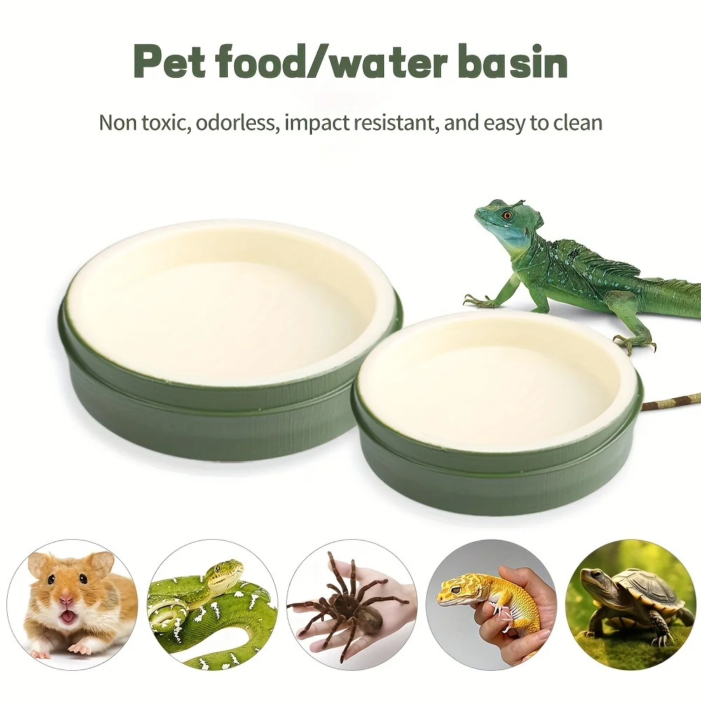 Reptile Water Bowl Water Food Dish Feeding Bowl For Turtle Lizard Snake Basin Gecko Chameleon Tortoise Food Dish pet supplies