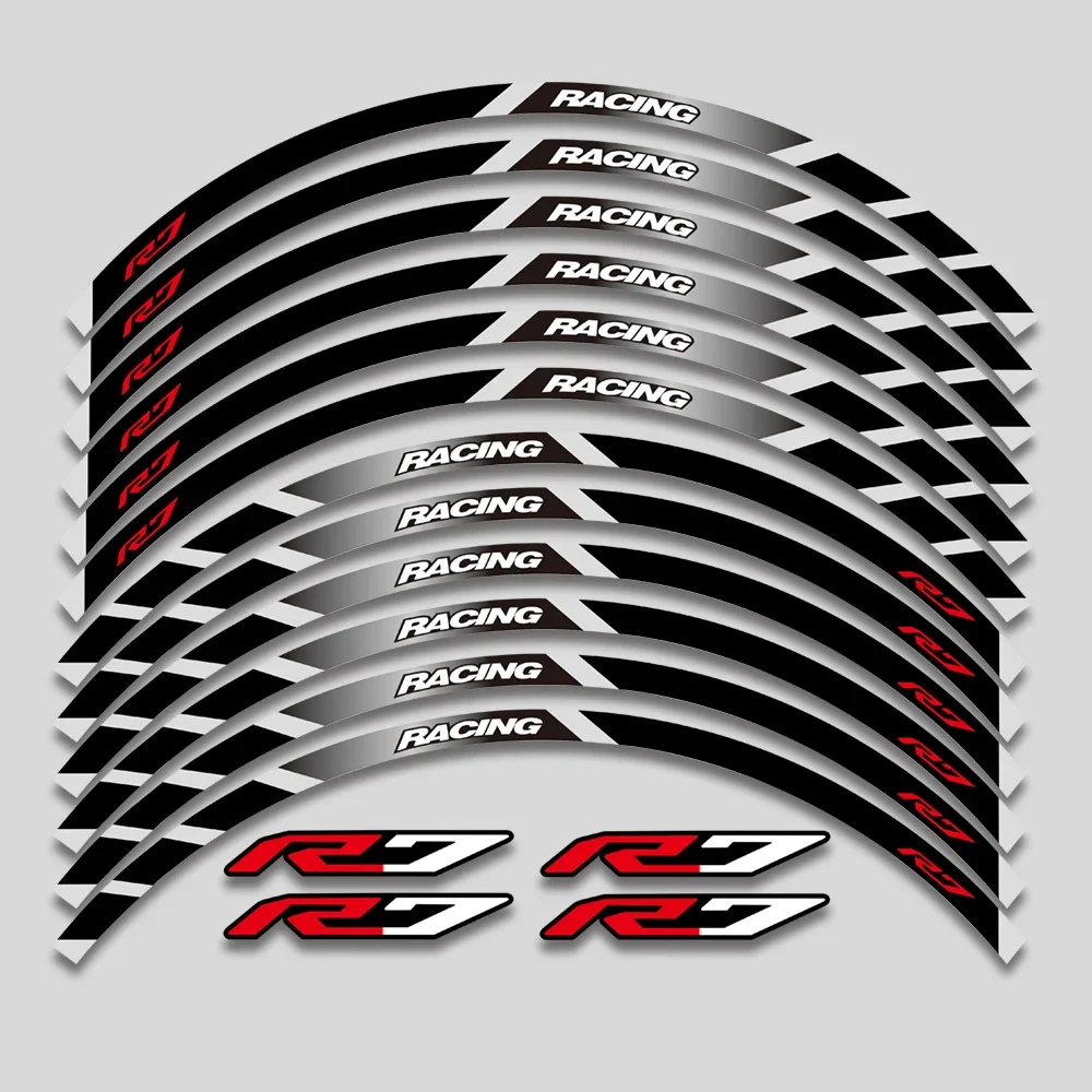 

Motorcycle Accessories Sticker Rim Tire Decorative Decals Wheel Reflective Stripe Set For Yamaha YZF-R7 YZFR7 2022 2023 17inch