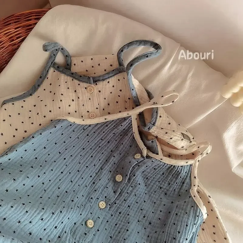 Summer Fashion Suspenders Korean Children Baby Clothes Cotton Suspenders Loose Jumpsuit Baby Romper