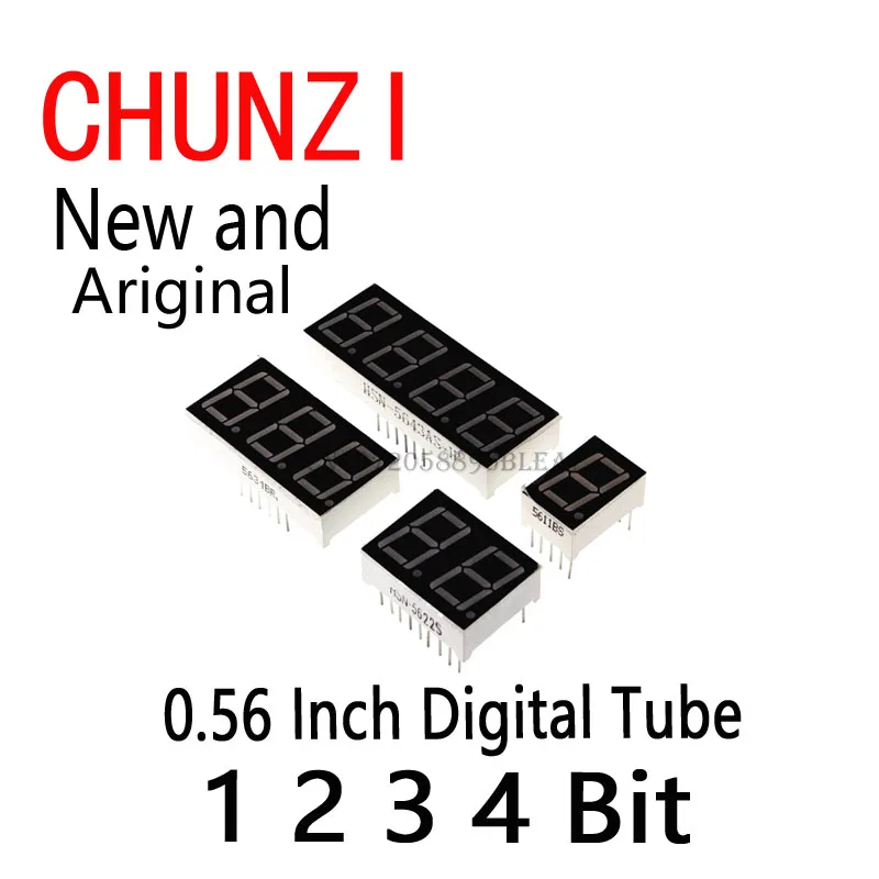 5pcs Segment Common Anode Common Cathode AS Red 1 2 3 4 Bit Time Digital Tube 12 Needles Red LED Display 0.56 Inch Digital Tube