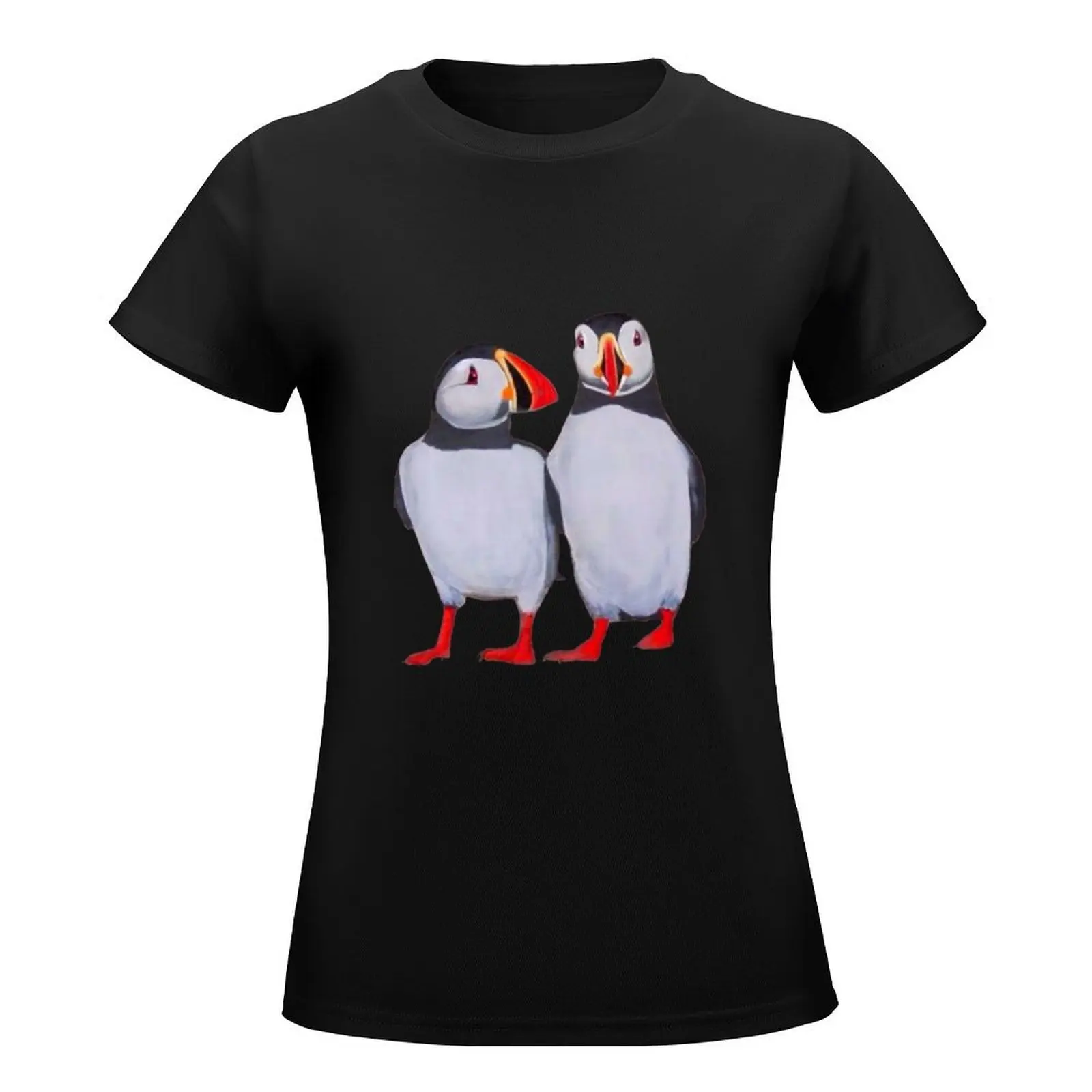 Puffin pair T-Shirt female korean fashion anime clothes t-shirts for Women graphic tees funny