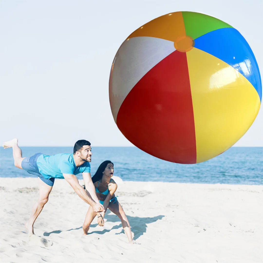 59inch Giant inflatable Beach Ball Outdoor Games Fun Toys Water Toys Thickened PVC Inflatable Lawn Ball School Group Game Toys