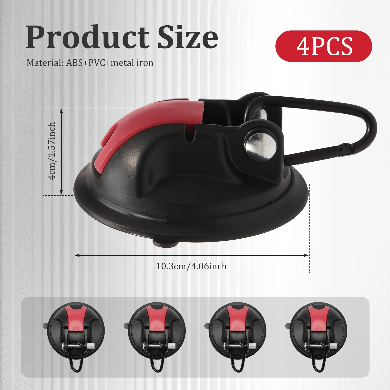 

For RV Awning Camping Essentials Glass Tents Upgrade Strong Suction Cup Hooks No Drilling Car Suction Cups Anchor with Carabiner