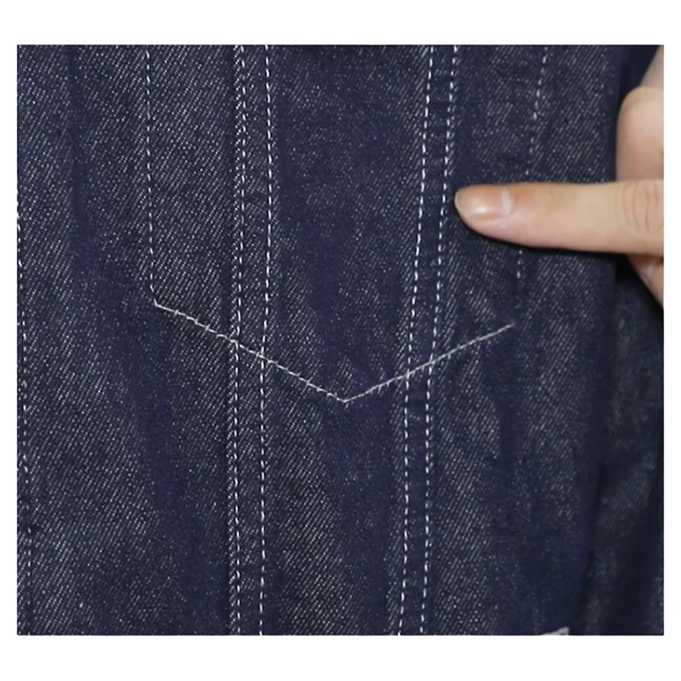 سترة رجالية عالية الجودة مخصصة من قماش الدنيم الأسود باهت، معطف كاجوال مغسول أساسي حضري، نمط ملابس الشارع متعدد الاستخدامات #5