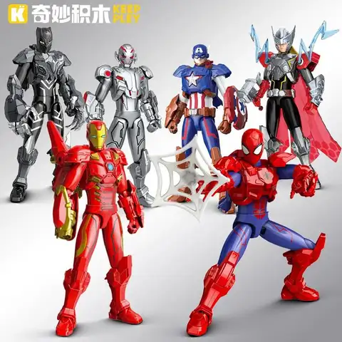 Keeppley 1st Of The Marvel Super Armor Building Blocks: Space Battle - Iron Man, Spider-Man, And Thor Building Figurine