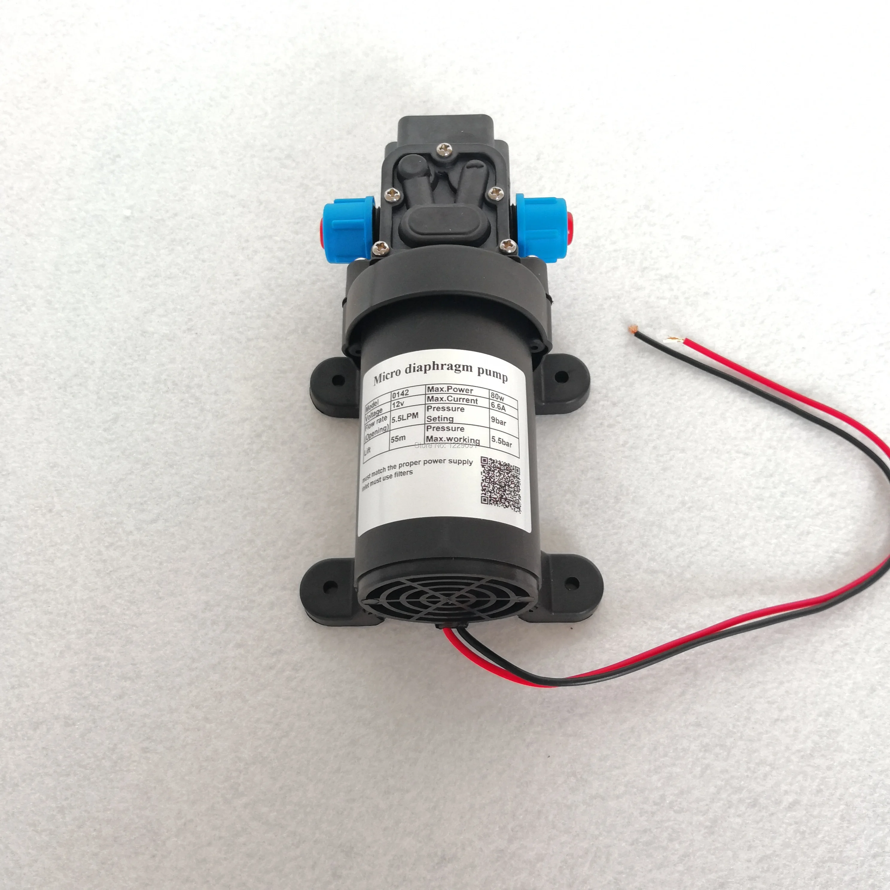 1pcs With Built In fan, Return Valve Type Self Priming Small Electric 12v 80w High Pressure Diaphragm Water Pump With Dc Motor