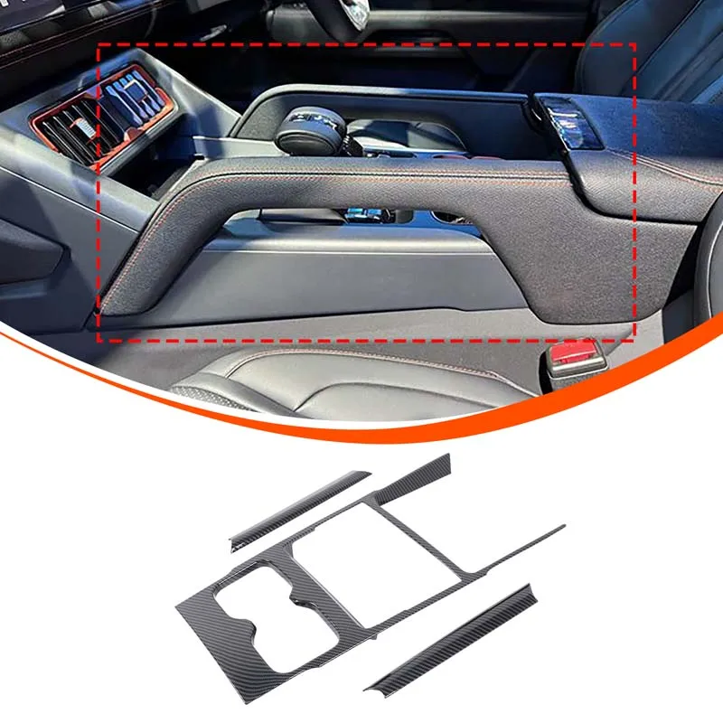 

For BYD SHARK 2024+ model ABS carbon fiber car center control gear panel decorative frame car interior decoration accessories