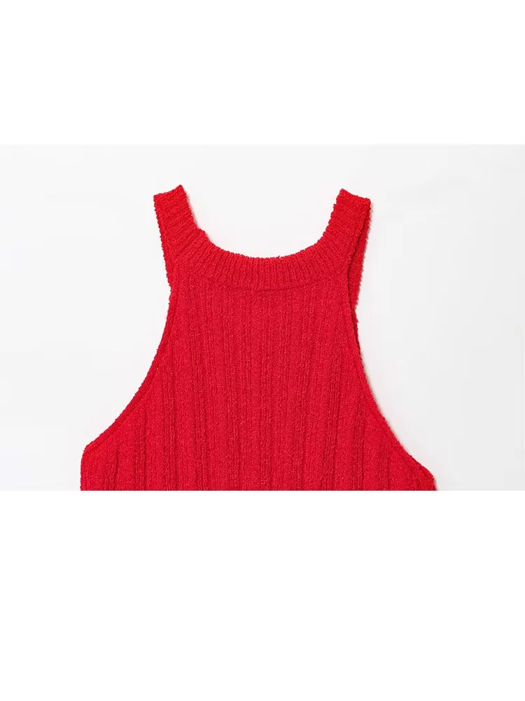 HH frauen Sommer Sexy Chic Pullover Weste Solide Oansatz Quaste Dekoration Weibliche Neue Mode Schlank Ärmelloses Strick Tops 2025