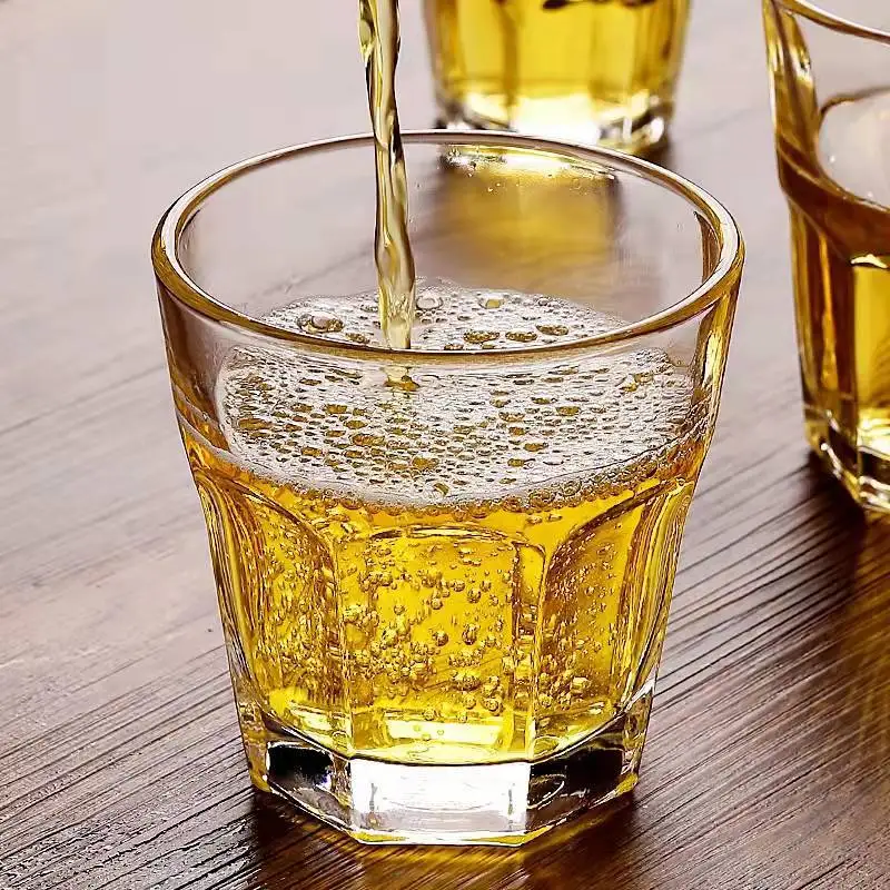 105ml Wine Glasses Luxury Modern Coffee Cups Thick Base Octagonal Shape Transparent Drinkware Water Bottle Beverage Cup Tea Cups