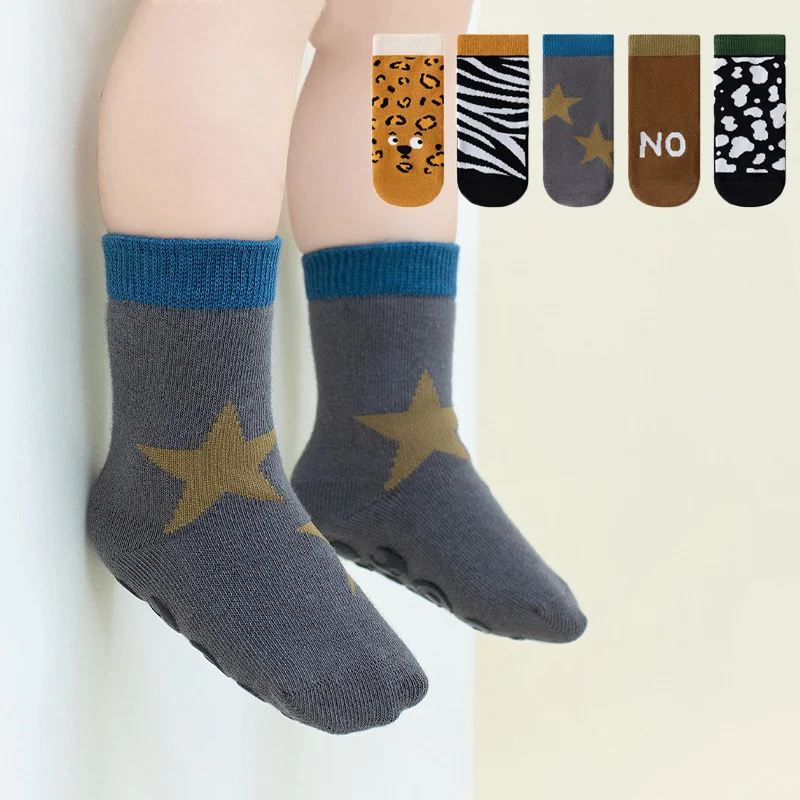 

Children Floor Socks For Baby 0-5Y Boys Girls Autumn Winter Cartoon Indoor Home Anti-Slip Socks Infant Toddler Walking Kids Sock