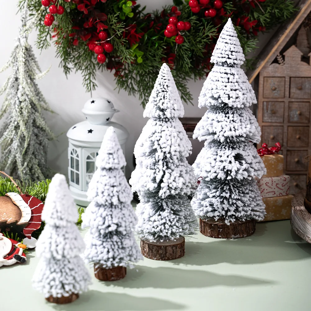 Festive Tabletop Display Tabletop Decor Mini Pvc Christmas Ornament PVC Christmas Tree Realistic Appearance Snowy Finish Effect