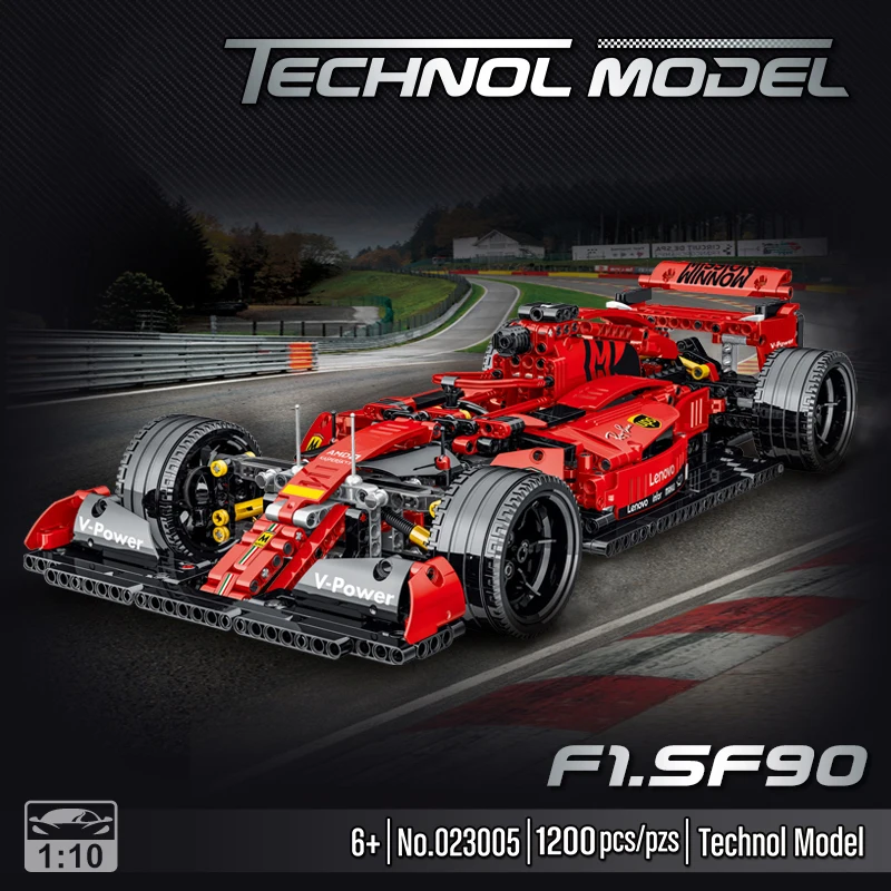 2025 New Technical Red F1 Racing Car Building Blocks Set Model MOC Assembly Vehicle Bricks Kids STEM Toys for Boy Christmas Gift image 2