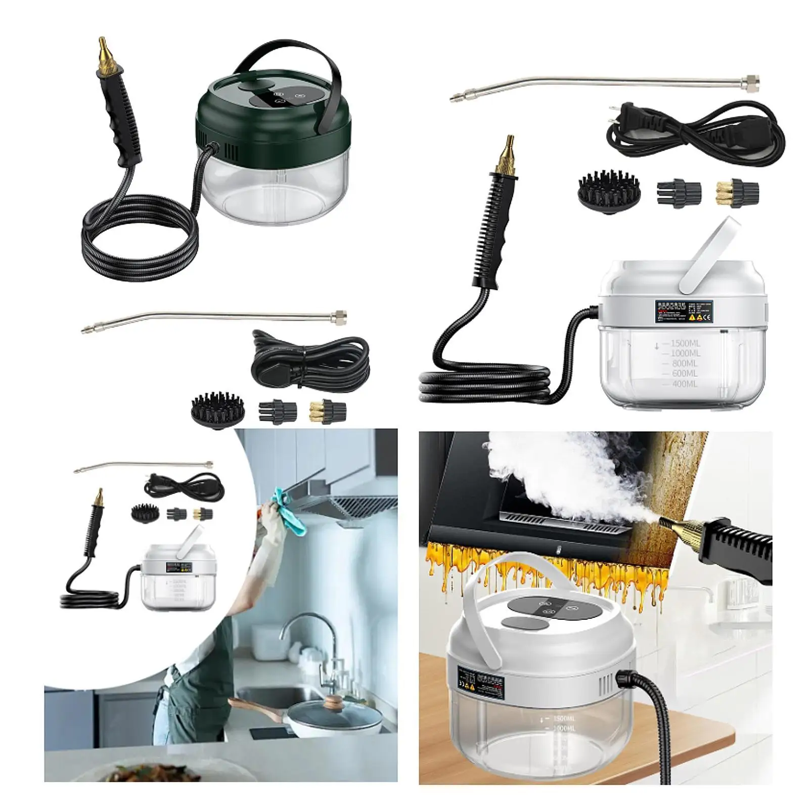 جهاز تنظيف بالبخار مدمج مع ملحقات متعددة الاستخدامات للاستخدام المنزلي والمركبات