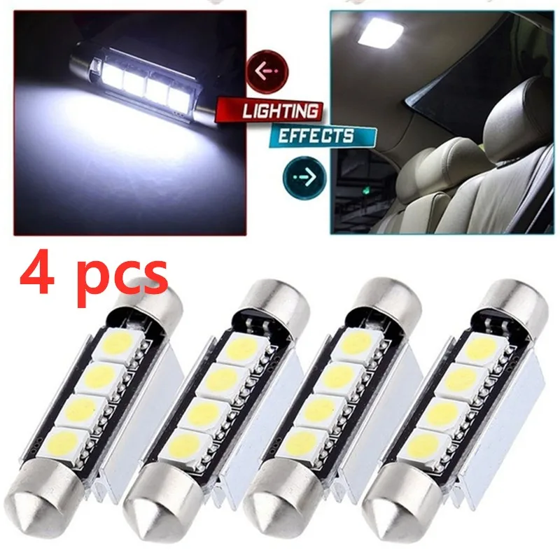 

4 pcs Canbus 31mm 36mm 5050 Smd 4 Led Dc 12v Kennzeichenbeleuchtung Innenbeleuchtung Soffitte Lampe Licht