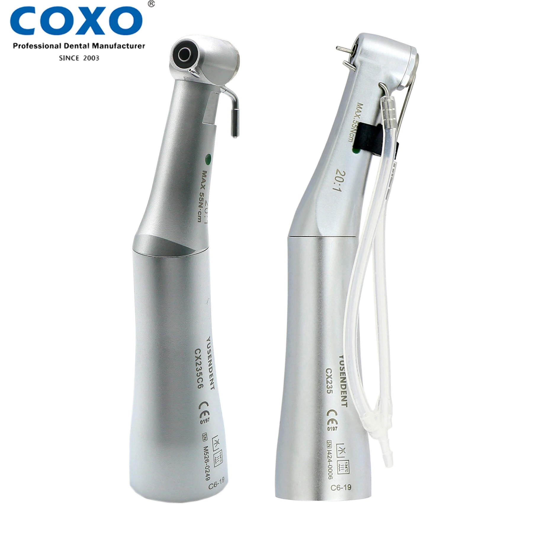 

COXO Dental Handpiece Contra Angle Implant 20:1 Low Speed Handpiece Push Button E Type Fit KAVO NSK W&H Dentistry Tools