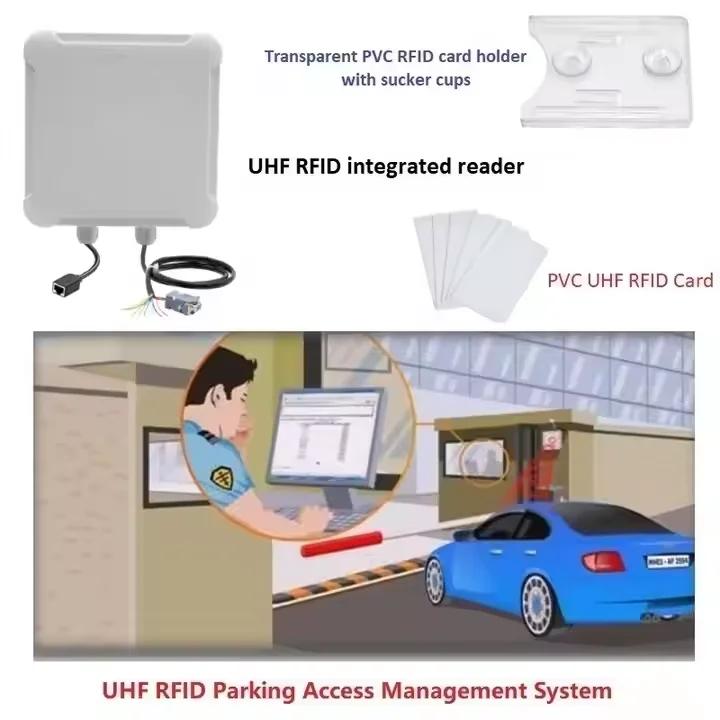 UHF RFID Integrated Reader Antenna Read Range 1-5M with Light RS232 USB TCP IP Interface Free SDK for Vehicle Parking