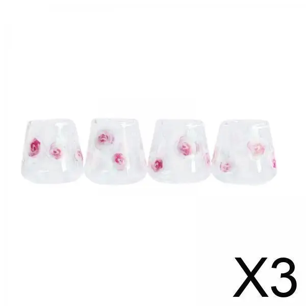 Mini accesorios para casa de muñecas, botellas y tazas de vidrio en miniatura, muebles de juguete para decoración de casa de muñecas a escala 1/12