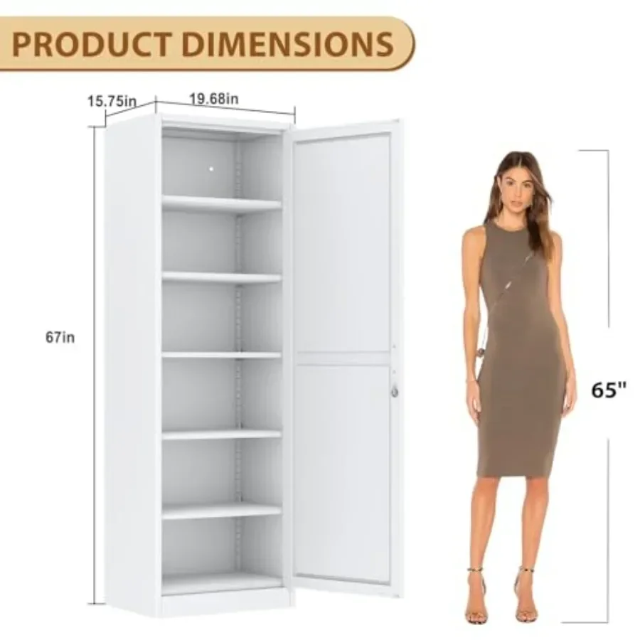 Tall Metal Narrow Bathroom Storage Locker Cabinet 67